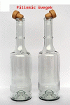 0,5 l-es pálinkás üveg,alacsony , dugóval